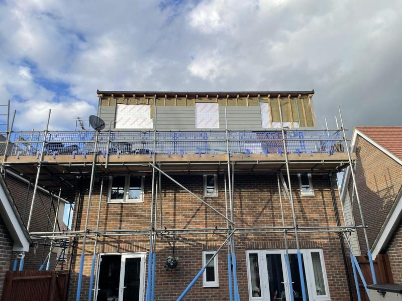 Rear dormer loft conversion under construction