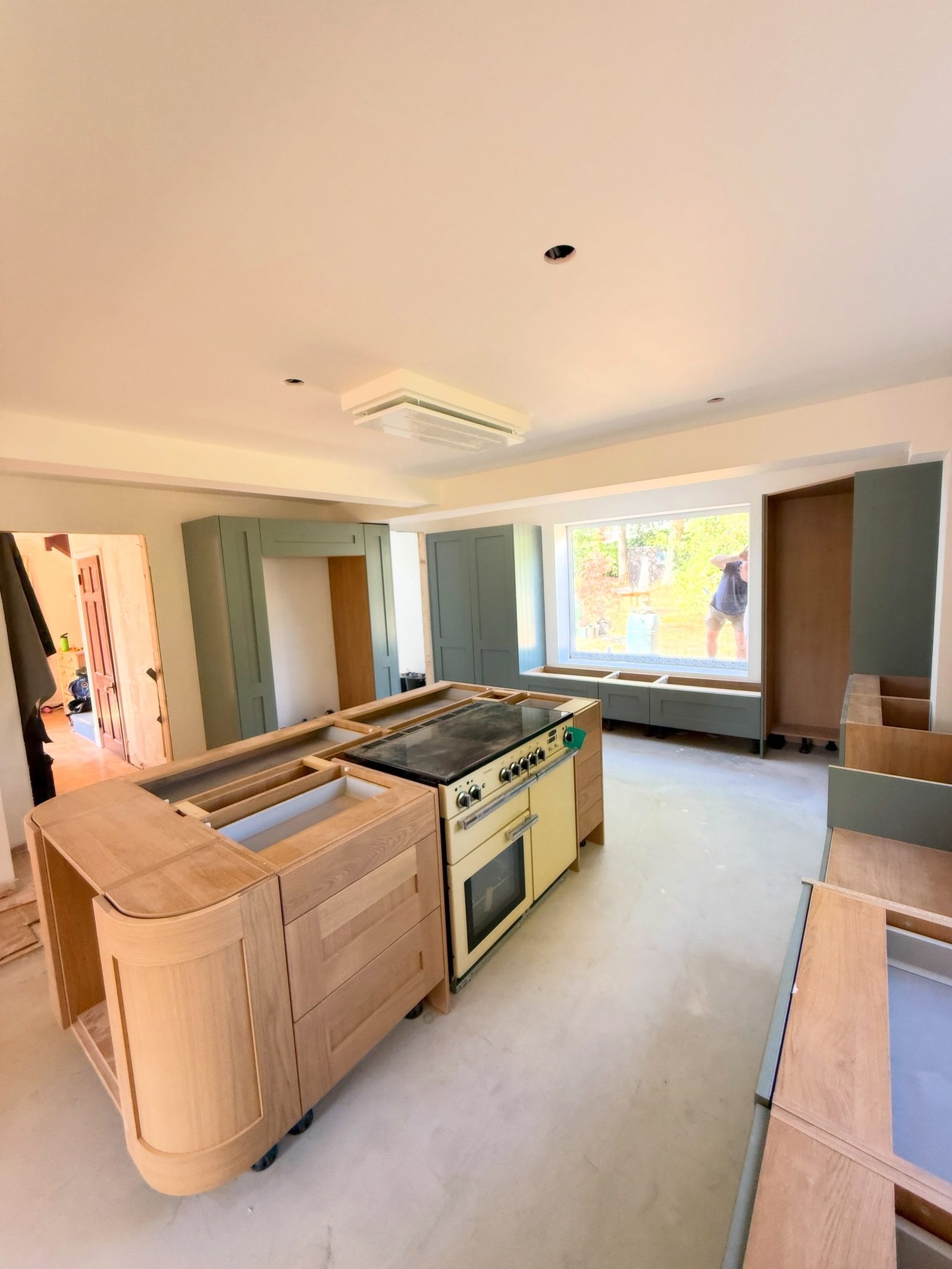 Handmade oak island cabinetry